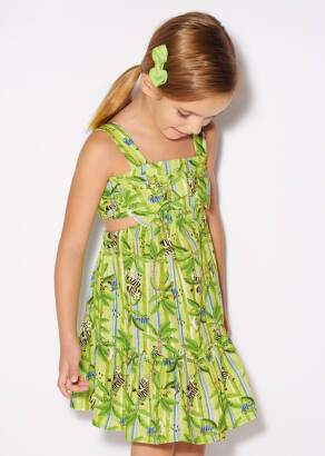 MAYORAL Sukienka limonkowa dla dziewczynki 3939-010