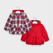 MAYORAL 4414-039 Dwustronna kurtka dla dziewczynki czerwona