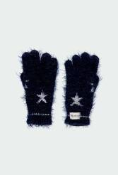 BOBOLI Granatowe rękawiczki w gwiazdki dla dziewczynki 490205-2440