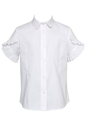 SLY Biała bluzka z fantazyjnym rękawkiem dla dziewczynki 2s-124-WL22-J