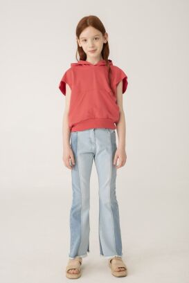 BOBOLI Dżinsowe spodnie dla dziewczynki 456027-BLEACH