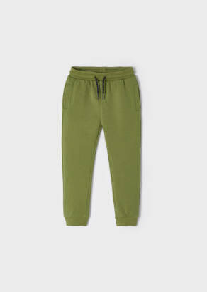 MAYORAL Długie spodnie dresowe w kolorze zielonym 742-064