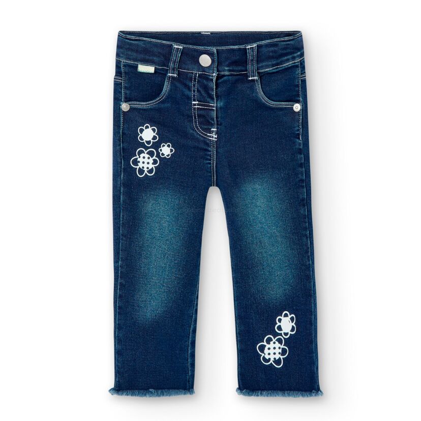 BOBOLI 206019-BLUE Spodnie jeansowe dla dziewczynki 