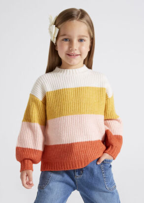 MAYORAL Sweter w paski dla dziewczynki 4306-027