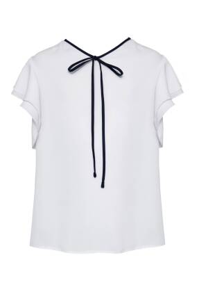 SLY Biała bluzka z tasiemką dla dziewczynki 2s-103b-WL22