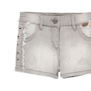 BOBOLI 469177-GREY Szorty dla dziewczynki jeansowe z lampasami szare