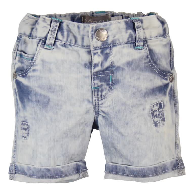 BOBOLI 323132 bermudy jeansowe wybielane niebieskie