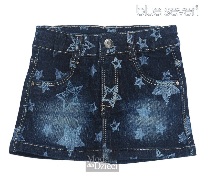 BLUE SEVEN 78154 Spódnica jeansowa gwiazdki granat