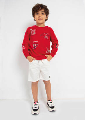 MAYORAL Czerwona bluza dla chłopca "litery"  3447-047