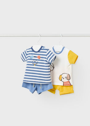 MAYORAL Chłopięcy komplet NEWBORN w paski 1621-024