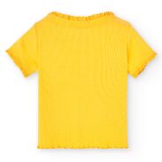 BOBOLI  296030-1146 Bluzka prążek dla dziewczynki w żółtym kolorze 