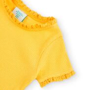 BOBOLI  296030-1146 Bluzka prążek dla dziewczynki w żółtym kolorze 