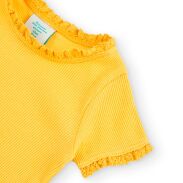 BOBOLI  296030-1146 Bluzka prążek dla dziewczynki w żółtym kolorze 