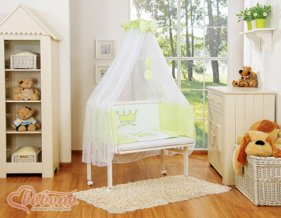 Komplet pościeli 6cz do przystawki FABIO- Little Prince/Princess zielona
