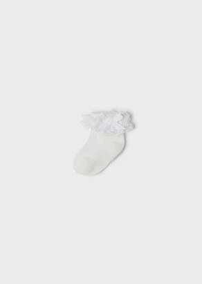 MAYORAL Białe skarpetki dla dziewczynki Newborn 9480-024