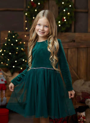 Mija Zielona sukienka dla dziewczynki 