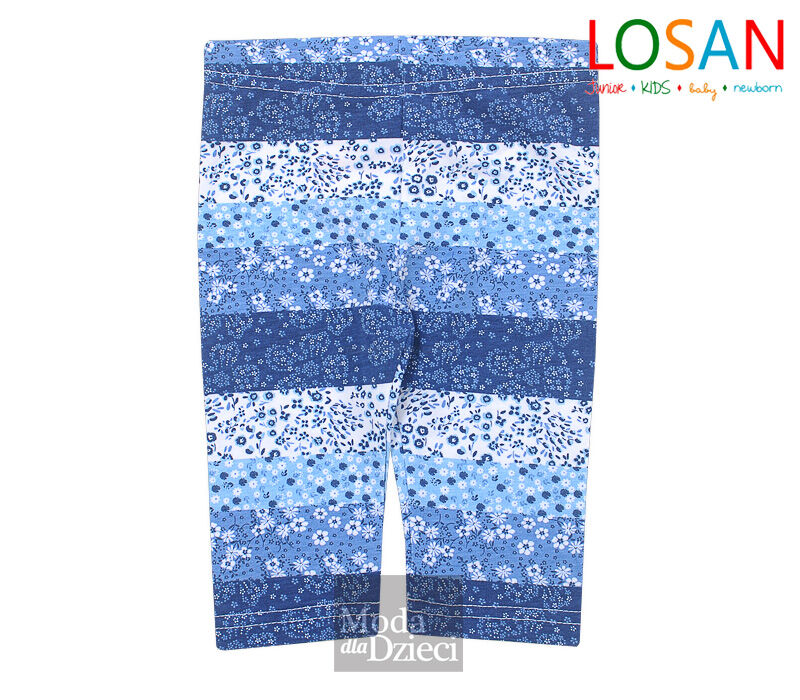 LOSAN 418-6013AD  Legginsy w drobne kwiatki dla dziewczynki niebieskie