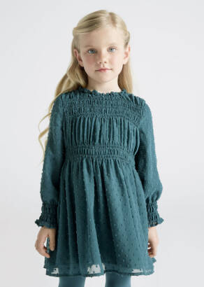 MAYORAL Zielona sukienka dla dziewczynki 4960-053