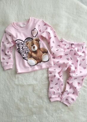Różowa piżamka dla dziewczynki Miś