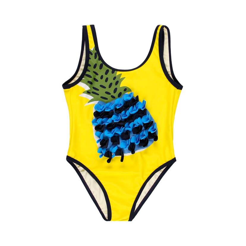 BOBOLI 829199-1136  Jednoczęściowy strój kąpielowy dla dziewczynki Ananas żółty
