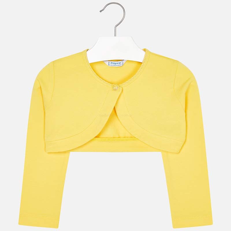 MAYORAL 3402-046 Sweter dla dziewczynki bolerko żólty