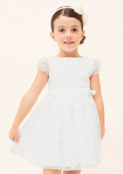 MAYORAL  Biała sukienka dla dziewczynki 3911-014