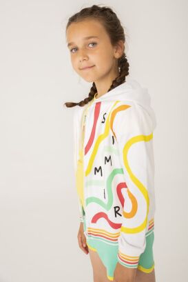 BOBOLI Bluza z kapturem dla dziewczynki "literki" 456230-1100