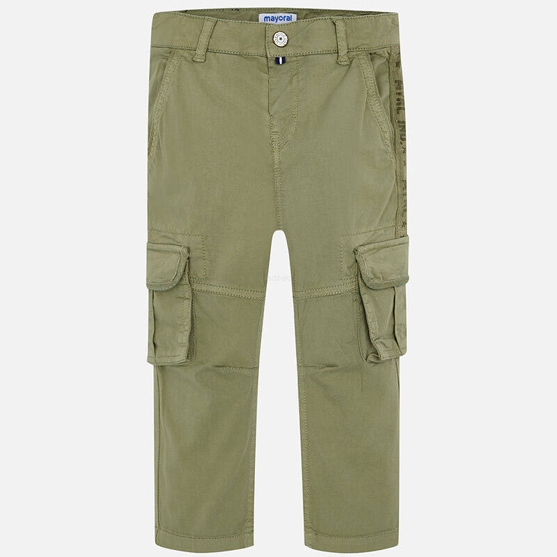 MAYORAL 3524-029 Spodnie dla chłopca typu cargo zielone