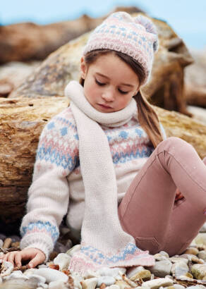 MAYORAL Dziewczęcy sweter żakard 4305-041