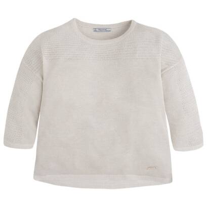 MAYORAL Sweter dla dziewczyny ażurowy złoty 6310-058