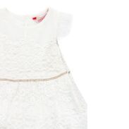 BOBOLI 709309-1111 Sukienka dla dziewczynki z gipiurą kremowa