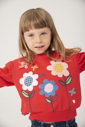 BOBOLI Bluza dla dziewczynki "kwiatki" 206008-3744