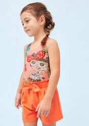 MAYORAL Brzoskwiniowy strój jednoczęściowy dla dziewczynki 3793-021