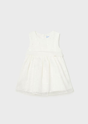 MAYORAL Sukienka organza we wzory dla dziewczynki 1948-077