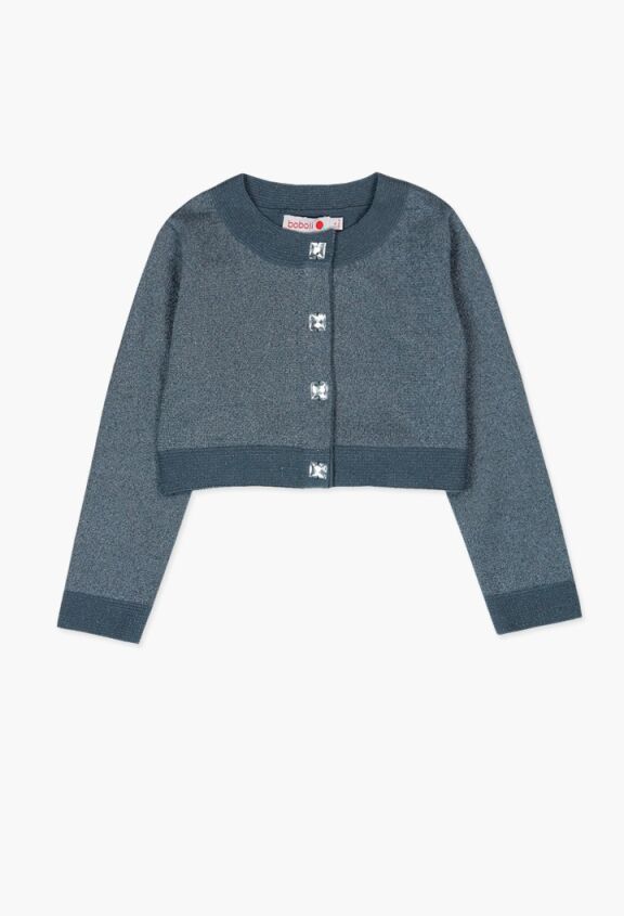 BOBOLI 726623_8097 Sweterek dla dziewczynki szary