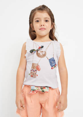 MAYORAL Bluzeczka na ramiączkach dla dziewczynki "torebki" 3075-075