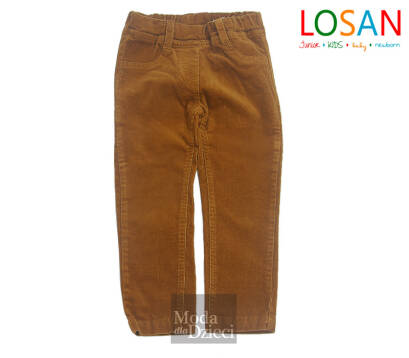 LOSAN Spodnie dziewczęce sztruksowe brązowe 426-9653ad_