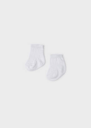 MAYORAL 2-pack białych skarpet dla chłopca Newborn 9474-091