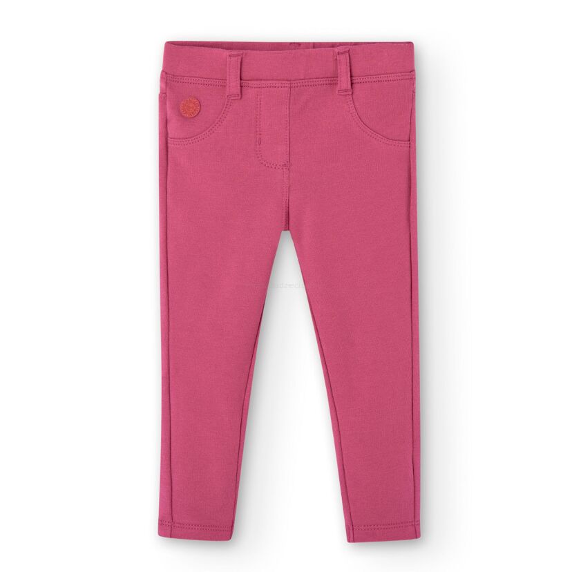 BOBOLI 296007-3789  Dziewczęce spodnie typu jegginsy w różowym kolorze 