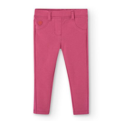 BOBOLI Dziewczęce spodnie typu jegginsy w różowym kolorze 296007-3789